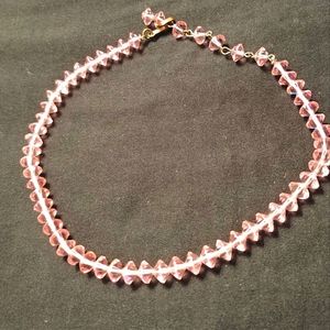 Vintage Signed Laguna 50s Pink Faceted Crystal Choker